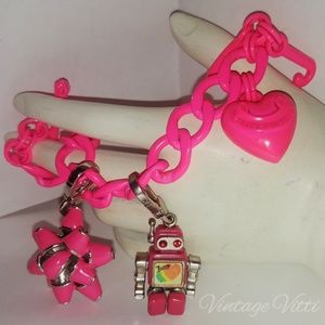 Juicy Couture Pink Charm Bracelet + Robot + Bow